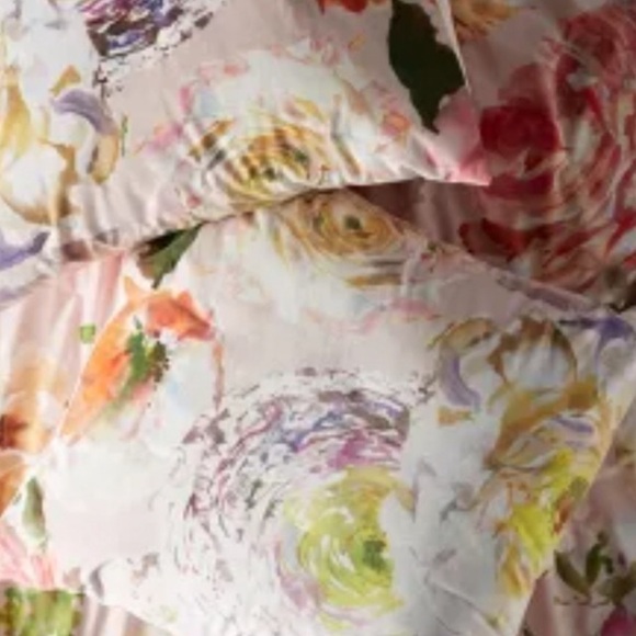 Anthropologie Other - 2 Anthropologie Floral Velvet Euro Pillow Sham Set of 2; 26”x26”
